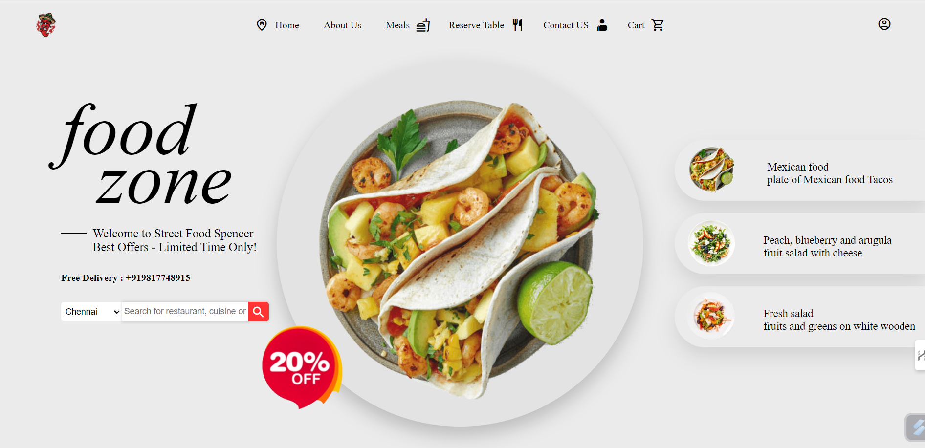 Food ordering web